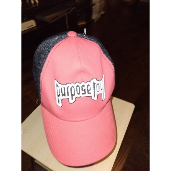 Purpose‎ Tour Justin Bieber Pink & Black Mesh Trucker Hat Baseball Cap Snapback - Picture 1 of 4